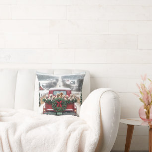 Christmas Golden Retriever Puppies Cushion