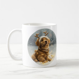 Christmas Golden Retriever Puppy Coffee Mug