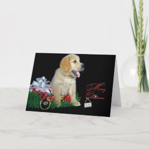 Christmas Golden Retriever Puppy Holiday Card