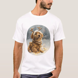 Christmas Golden Retriever Puppy T-Shirt