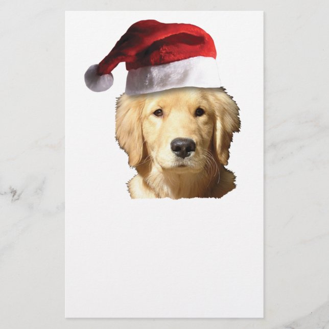 Christmas Golden Retriever Stationery (Front)