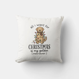 Christmas Golden Retriever Wish List Design Cushion