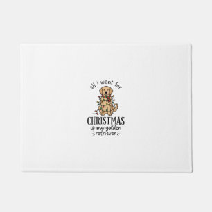 Christmas Golden Retriever Wish List Design Doormat