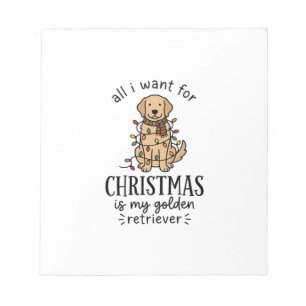 Christmas Golden Retriever Wish List Design Notepad