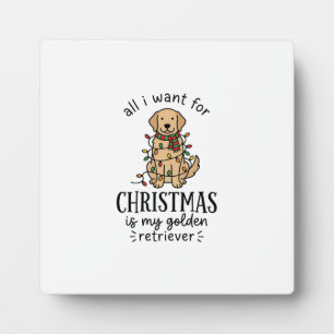 Christmas Golden Retriever Wish List Design Plaque