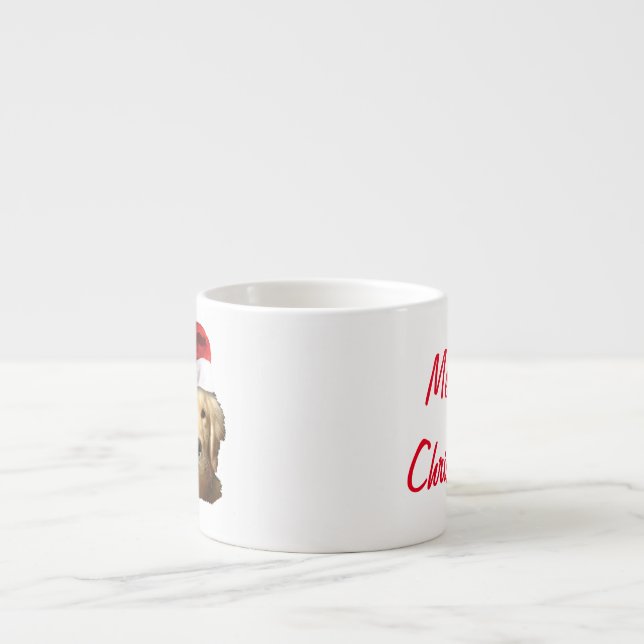 Christmas Golden Retriver Espresso Cup (Front)
