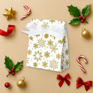 Christmas Golden Snowflakes Favour Box