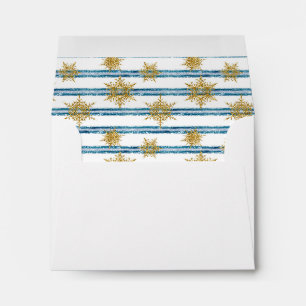 Christmas, Golden, snowflakes, holiday, new year, Envelope