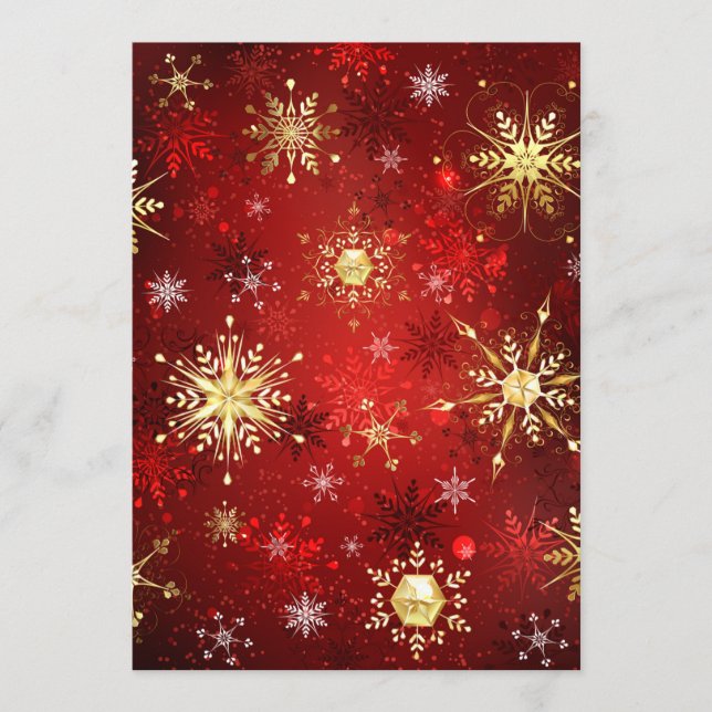 Christmas Golden Snowflakes on Red Background Program (Front)