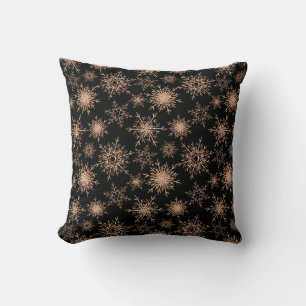 Christmas, Golden snowflakes, winter, new year, Cushion