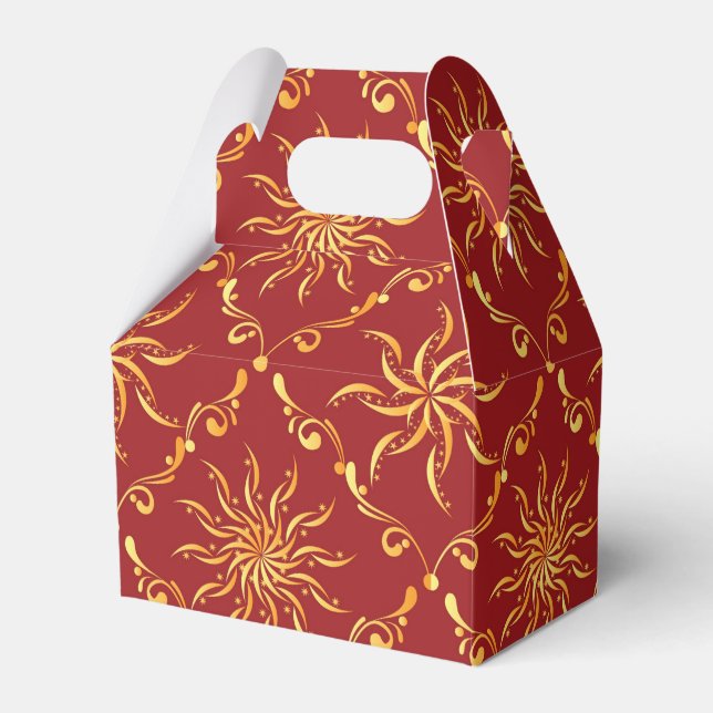 Christmas Golden Sun Pattern Favour Box (Front Side)