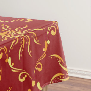 Christmas Golden Sun Pattern Tablecloth