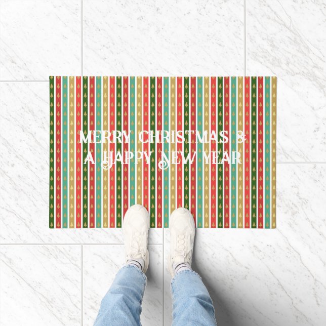 Christmas golden trees patterns - Elegant and Chic Doormat (Indoor)