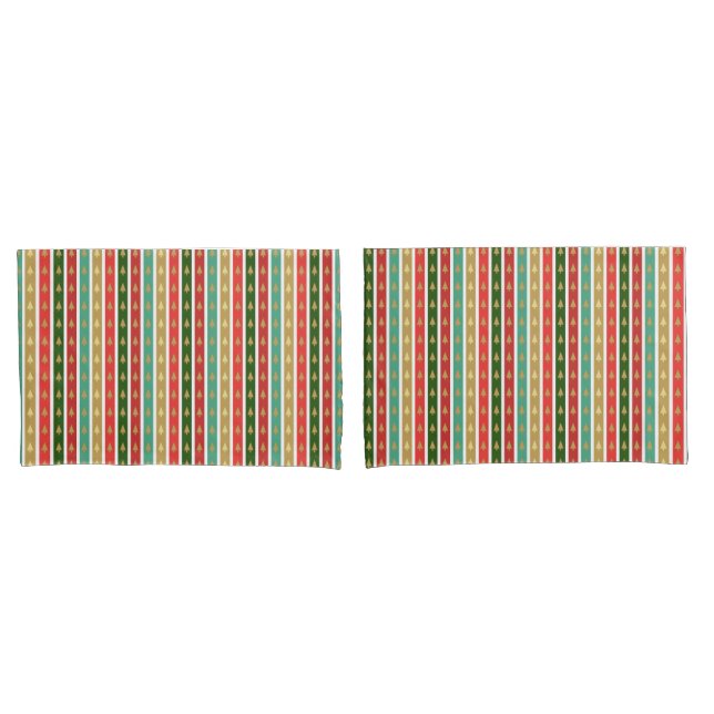 Christmas golden trees patterns - Elegant and Chic Pillowcase (Front-Set)