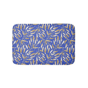 Christmas, Golden twigs, white, snowflakes, winter Bath Mat