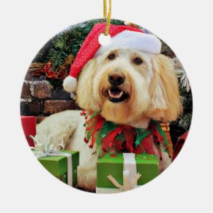 Christmas - GoldenDoodle - Bella Ceramic Ornament