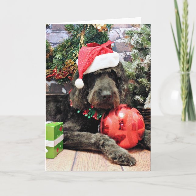 Christmas - GoldenDoodle - Buddy Holiday Card (Front)