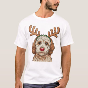 Christmas Goldendoodle Dog Reindeer Xmas Family T-Shirt