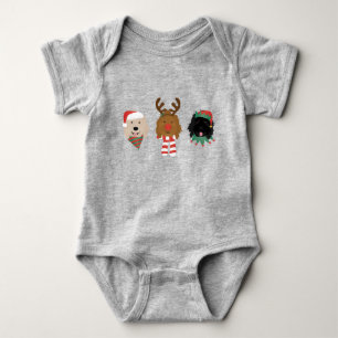 Christmas Goldendoodle Dogs Baby Bodysuit