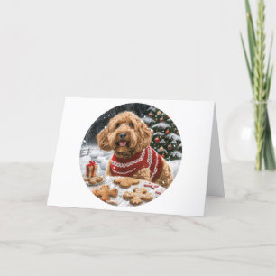 Christmas Goldendoodle Dogs Holiday Card