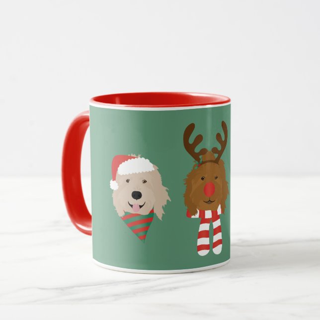 Christmas Goldendoodle Dogs Mug (Front Left)