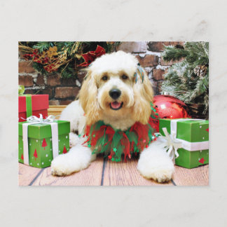 Christmas - GoldenDoodle - Mazey Holiday Postcard