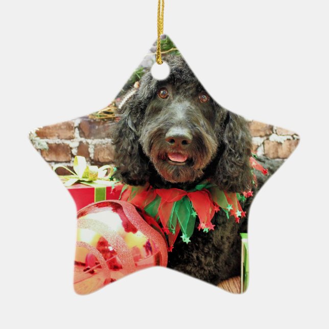 Christmas - GoldenDoodle - Pearl Jam Ceramic Ornament (Front)