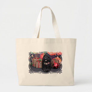 Christmas - GoldenDoodle - PJ Large Tote Bag