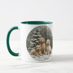 Christmas Goldendoodle Puppy Dogs Mug