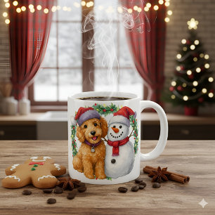 Christmas Goldendoodle Snowman Winter Doodle Gift Coffee Mug