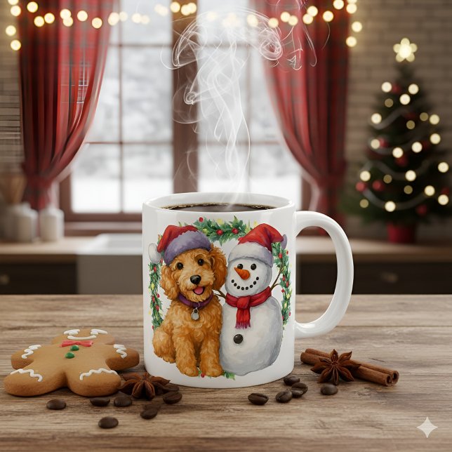Christmas Goldendoodle Snowman Winter Doodle Gift  Coffee Mug (Creator Uploaded)