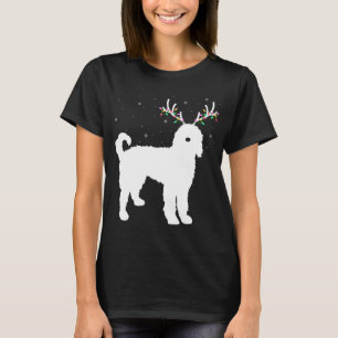 Christmas Goldendoodle With Antlers Xmas Reindeer T-Shirt