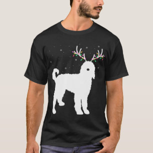 Christmas Goldendoodle With Antlers Xmas Reindeer  T-Shirt