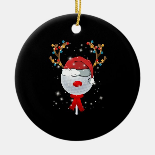 Christmas Golf Ball   Ceramic Ornament (Front)