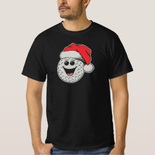 Christmas Golf Ball Santa Hat Vintage Retro Sports T-Shirt