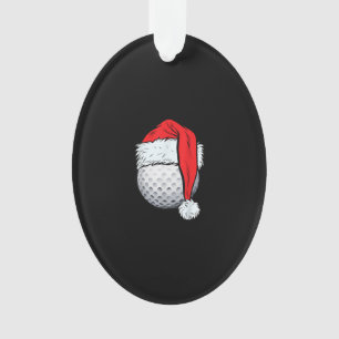 Christmas Golf Ball Santa T Hat Funny Sport Xmas Ornament