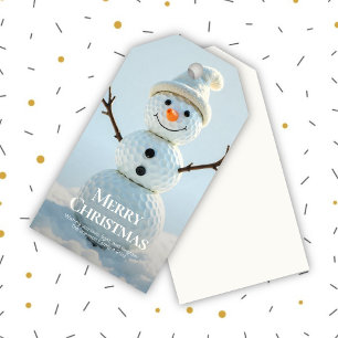 Christmas Golf Ball Snowman Gift Tags