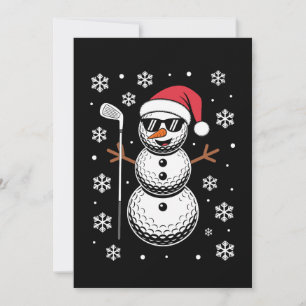 Christmas Golf Ball Snowman Santa Sunglasses Xmas Invitation