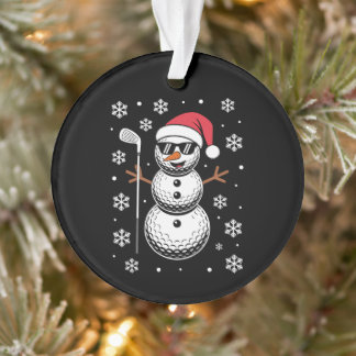 Christmas Golf Ball Snowman Santa Sunglasses Xmas Ornament