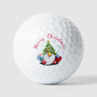 Christmas Golf Balls Gnome with Gift