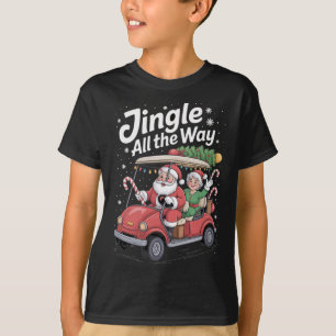 Christmas Golf Cart Parade Santa And Mrs St Nick T-Shirt