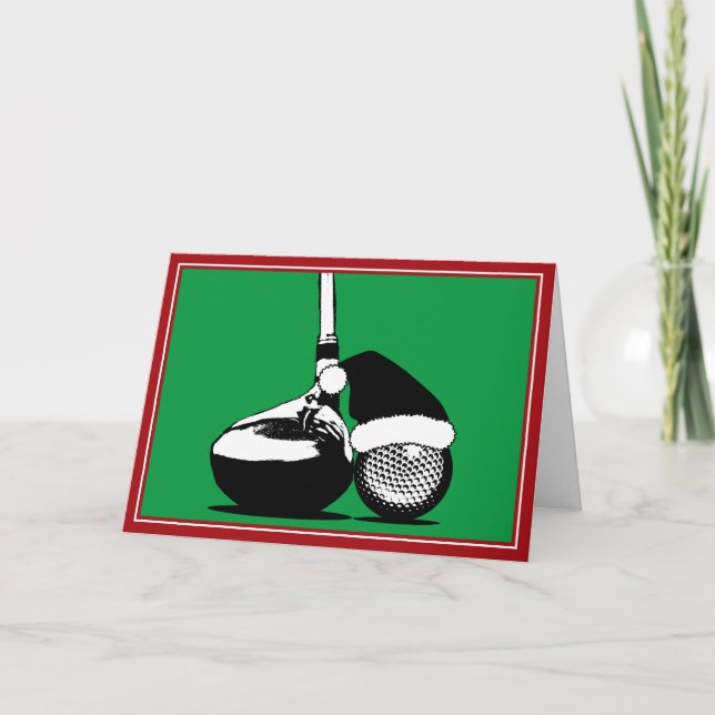 Christmas Golf Club and Ball Holiday Card (Front)