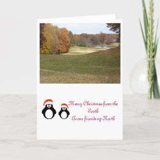 Christmas golf  course. holiday card