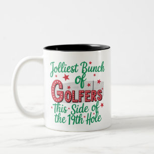 Christmas Golf Funny Jolliest Bunch Of Golfers Two-Tone Coffee Mug