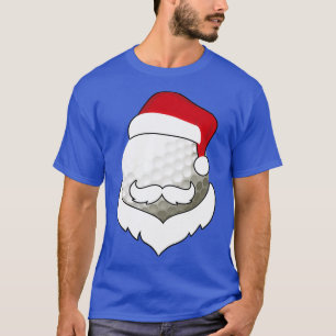 Christmas Golf Funny Santa Hat Beard T-Shirt