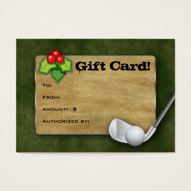 Christmas Golf Gift Card - Father's Day Green (Front)