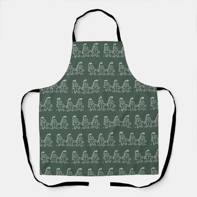 Christmas Golf Gingerbread Man Golfing  Apron (Front)