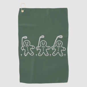Christmas Golf Gingerbread Man Golfing Towel