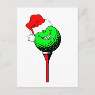 Christmas golf holiday postcard