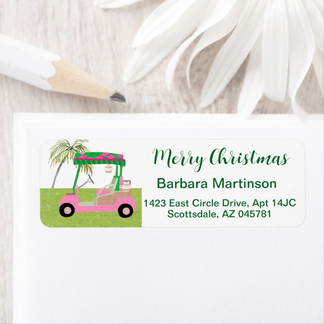 Christmas Golf Lady Theme Return Address  Label (Insitu)